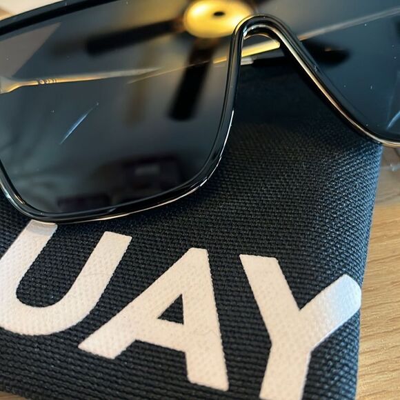Quay Australia NIGHTFALL Extra Large Sunglasses-Black/Black Blue Polariz… - Picture 7 of 15